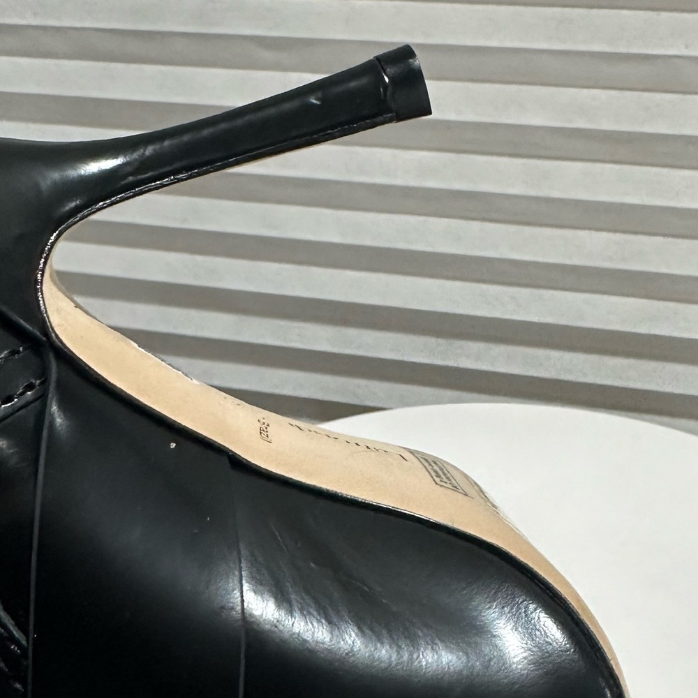 🌹LARROUDE🌹 Stewart Bootie In Black Leather Size: 6.5 - Picture 10 of 14